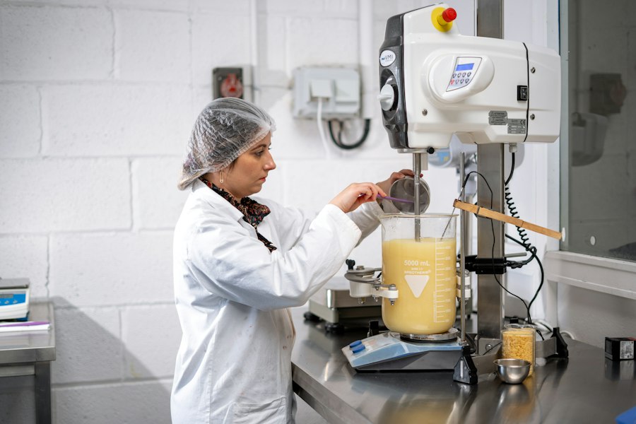 Food-safety testing in a laboratory.