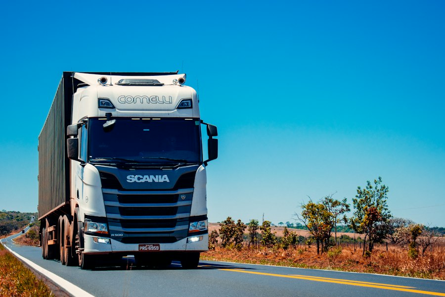 Road freight on an Australian highway.